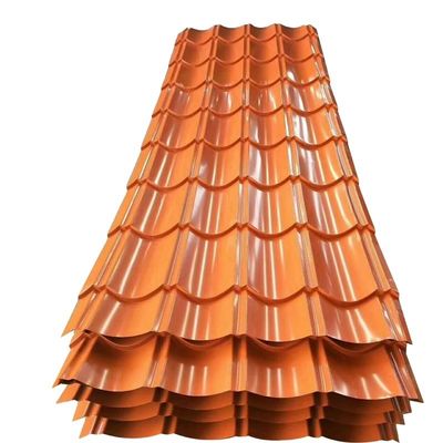 600-1100 mm Breedte Kleurbedekte metalen gegolfde dakplaten met sterkte Stalen plaat en gegalvaniseerd PPGI