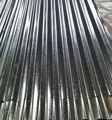 GI dakplaat 0,22-0,25 mm gegalvaniseerd galvalume voorgeverfde kleur gecoate gegolfde glazen trapeziumstaal daktegel