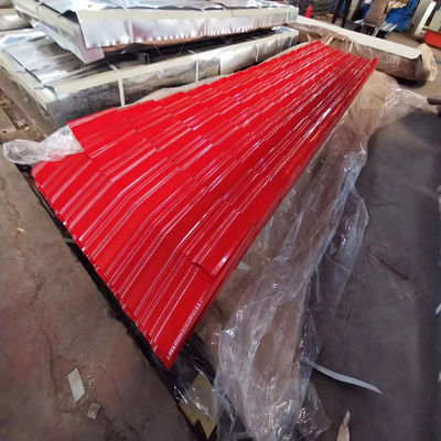 Aangepaste kleur Aangepaste gegolfde dakplaat met ontwerp Ral Kleur bekleed 24 26 28 Gauge Z30g ppgi golvende trapeziumvorm