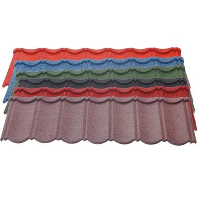 Steenbedekte stalen daktegel Romeinse tegel met 20 g-275 g/m2 zinkcoating en PVOC-certificering
