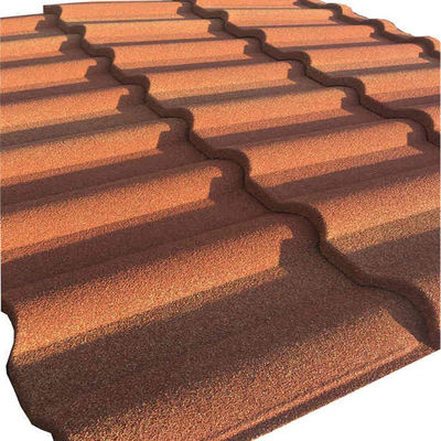 Waterdicht en branddicht Functie 1340mm*420mm Kleurrijke metalen daktegel met metalen steencoating