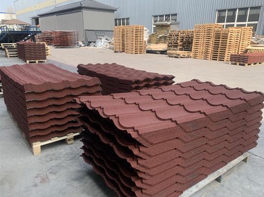 Grondstof PVC ASA coating kleur steen chip bedekt metro dakplaat dakplaat met en kleurrijk ontwerp