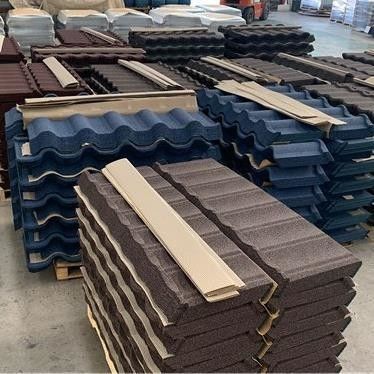 Grondstof PVC ASA coating kleur steen chip bedekt metro dakplaat dakplaat met en kleurrijk ontwerp