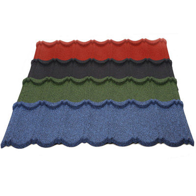 PVC-materiaal en 2,7 kg/pcs Gewicht Blauw Anti-Fade Stone metalen dakpannen met hoge duurzaamheid