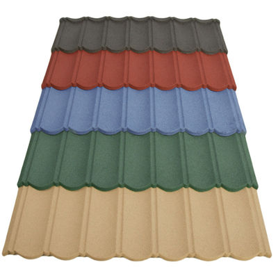 PVC-materiaal en 2,7 kg/pcs Gewicht Blauw Anti-Fade Stone metalen dakpannen met hoge duurzaamheid