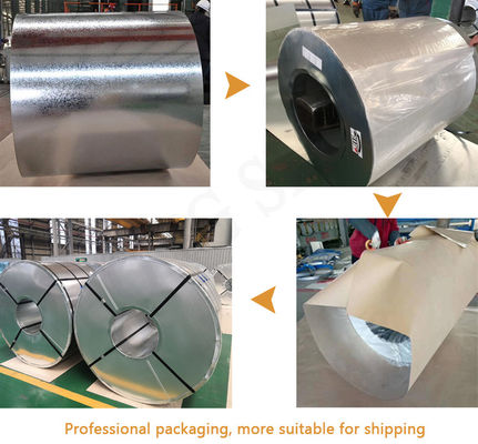 Warm gedompelde GI gegalvaniseerde stalen spoel met 30-275 g/m2 zinkcoating en gegarandeerd 0.48*1000 mm Grootte Big Spangel DX51D 80g