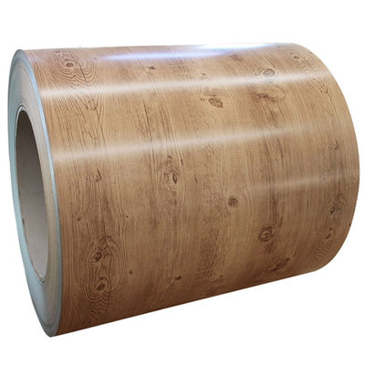 Decoiling Houtkleur coated Steel Coil DX51D PPGI Plate Tolerance ±1% en Processing Service voor decoiling