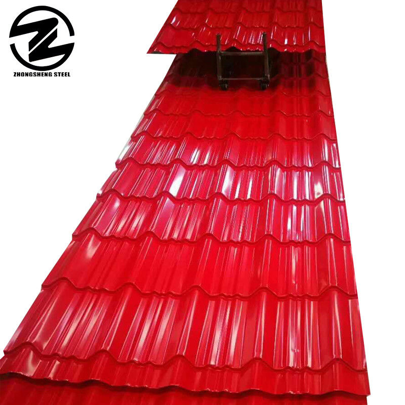 28 Gauge Warmgewalste 4*8FT Kleurgecoate PPGI Wave gegorfelde dakplaat met BIS-certificaat en aangepaste maat
